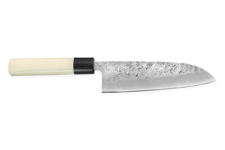Couteau santoku japonais artisanal Wusaki Yoshi G3 honoki 16,5cm