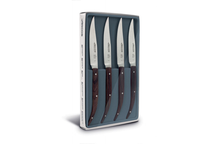Coffret 4 couteaux &agrave; steak Arcos 1734 11cm manche palissandre
