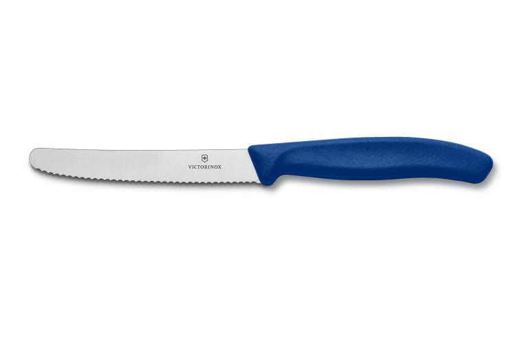 Couteau de table Victorinox SwissClassic bleu lame &agrave; dents 11cm