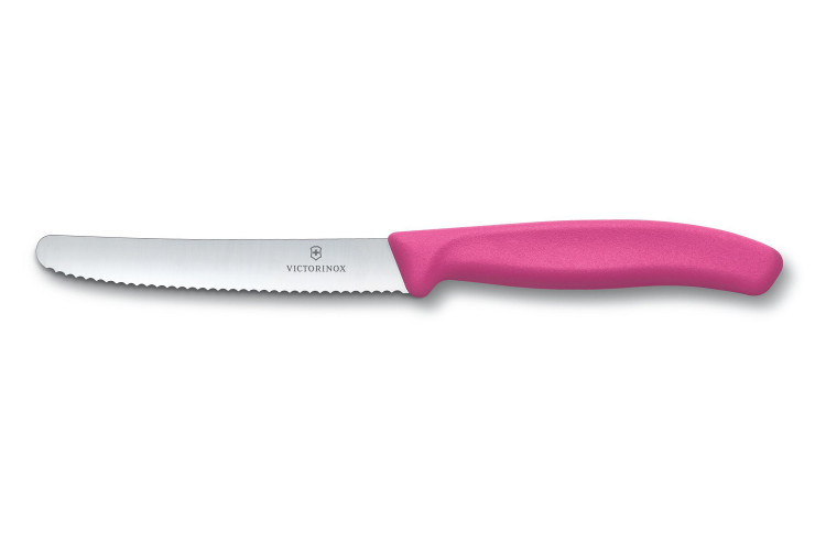 Couteau de table Victorinox SwissClassic rose lame &agrave; dents 11cm