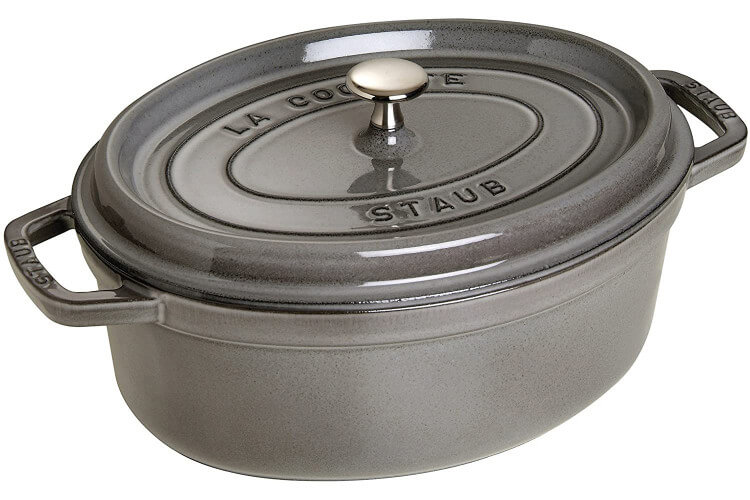 Cocotte STAUB ovale en fonte émaillée gris graphite