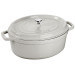 Cocotte STAUB ovale en fonte émaillée truffe blanche