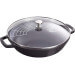 Wok en fonte Staub 30cm avec couvercle en verre + grille