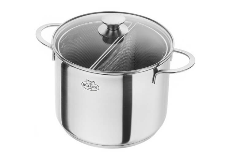 Cuiseur à pâtes Ballarini 24cm inox 18/10 2 paniers amovibles