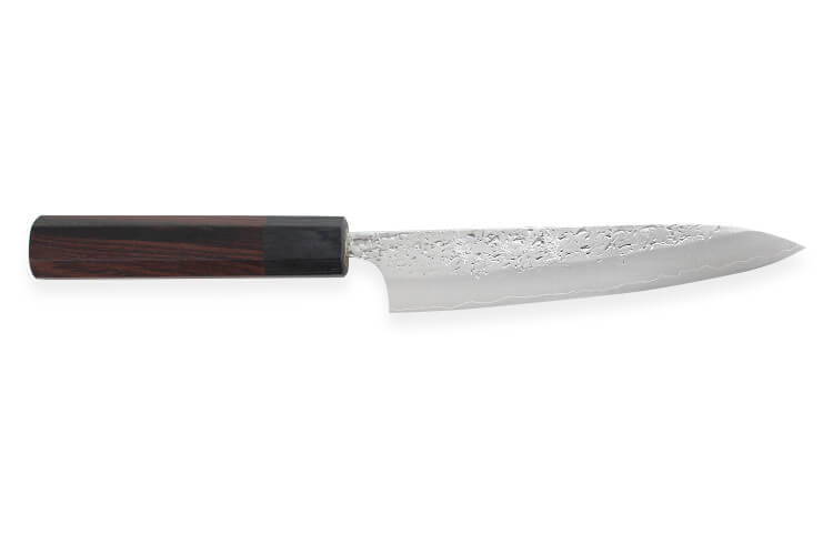 Couteau universel japonais artisanal martelé Yu Kurosaki Shizuku 15cm acier SG2