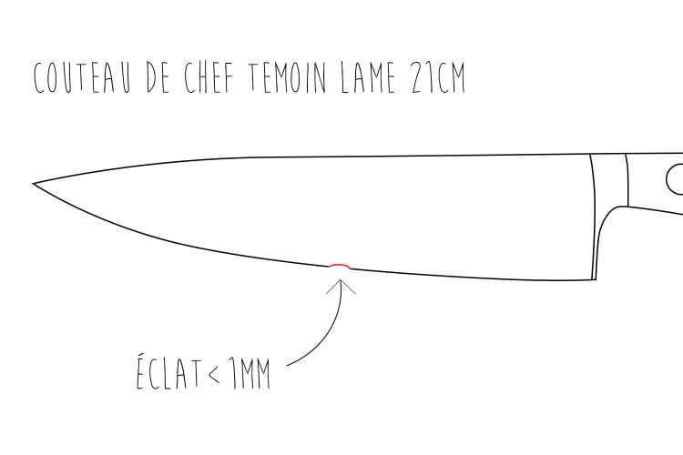 Réparation / restauration d'une lame de couteau de cuisine