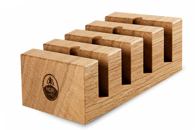 Socle de rangement pour 4 disques d'aff&ucirc;tage de rechange HORL&reg; en ch&ecirc;ne