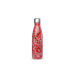 Bouteille isotherme Qwetch Fleurs rouge