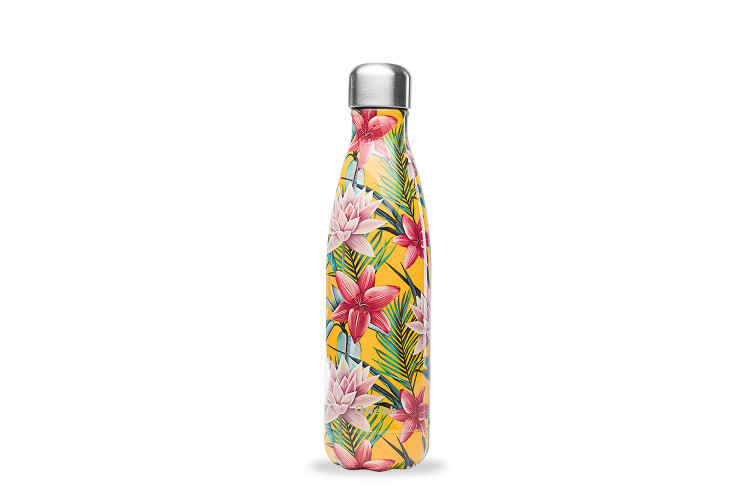 Bouteille isotherme Qwetch Tropical jaune - 500ml