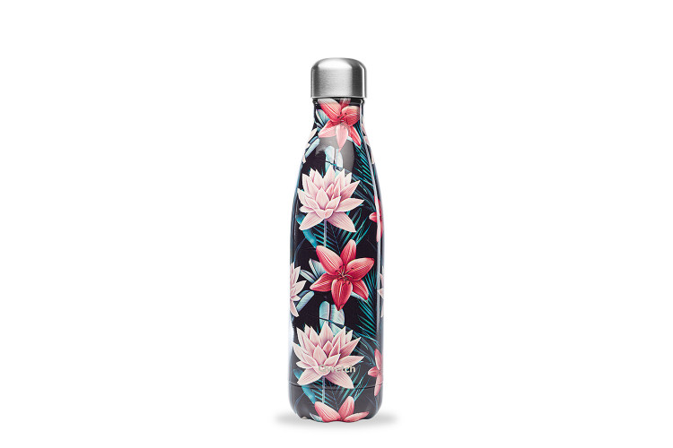 Bouteille isotherme Qwetch Tropical noir - 500ml