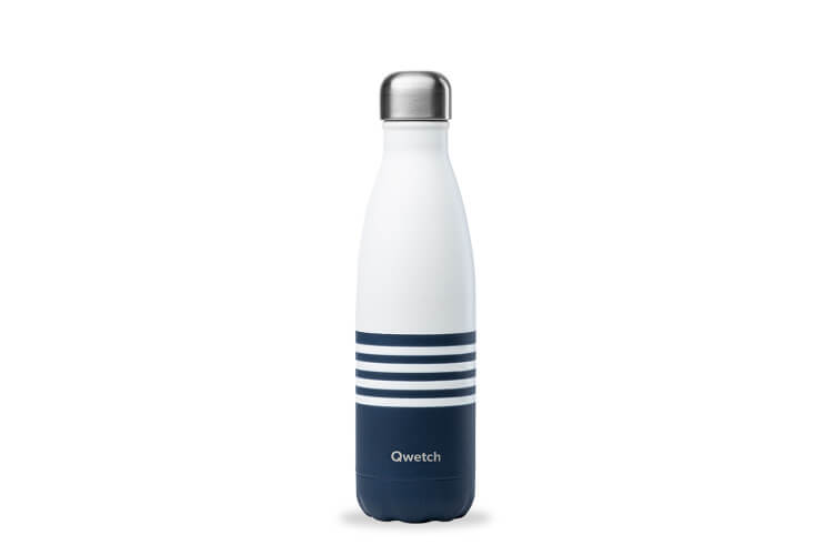 Bouteille isotherme Qwetch Marinière bleu - Edition limitée