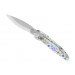 Couteau pliant K2.14M manche acier décor imprimé 3D faience 11,5cm