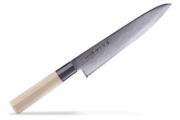 Couteau &agrave; pain 24cm Damas Tojiro SHIPPU
