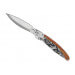 Couteau pliant K2.05M manche sandalwood et acier décor tribal 11,5cm