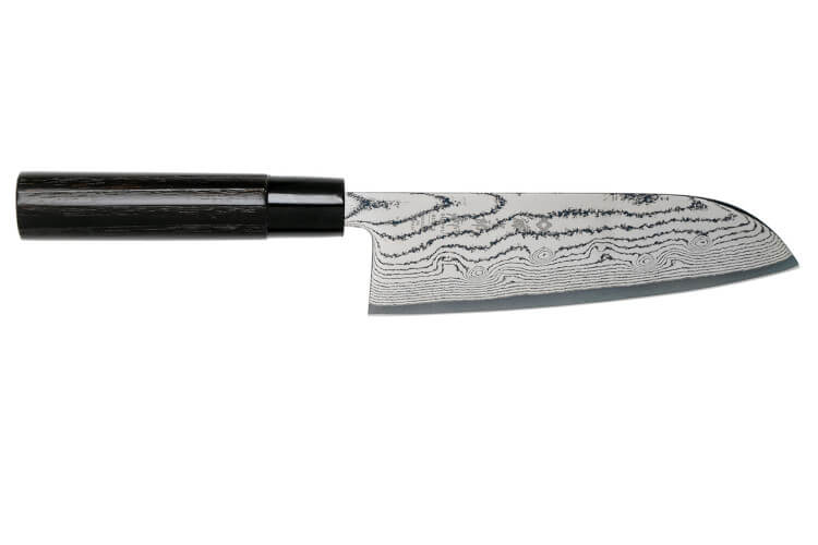 Couteau Santoku Tojiro Shippu Black damas lame 16,5cm