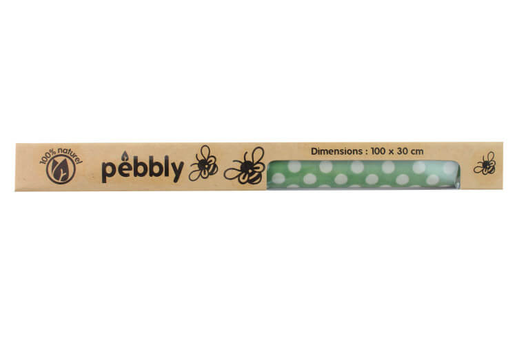 Rouleau d'emballage alimentaire à la cire d'abeille Pebbly réutilisable 1m