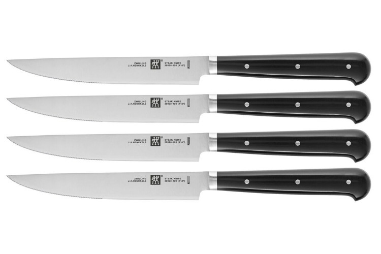 Coffret de 4 couteaux &agrave; steak Zwilling lames micro dent&eacute;es 12cm