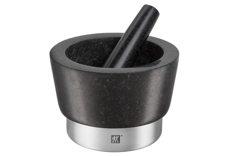 Mortier et pilon Zwilling Spices en granit noir diam&egrave;tre 15cm