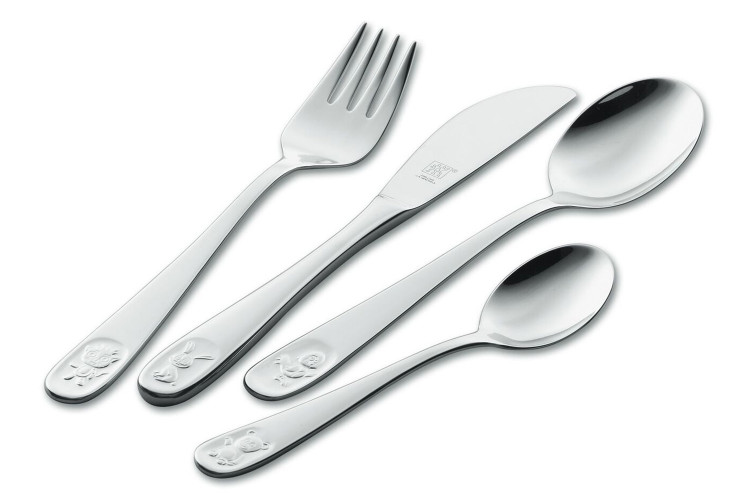 Couverts enfants grav&eacute;s Zwilling Bino en acier inox 