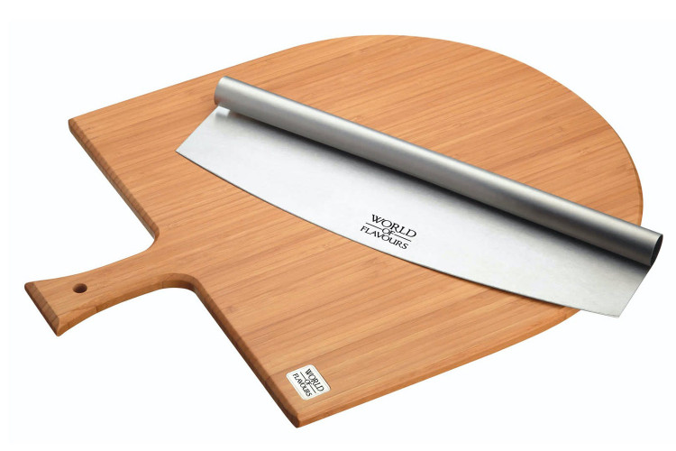 Set de service &agrave; pizza Kitchencraft World of Flavours 34x35cm