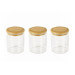 Set de 3 pots en verre Pebbly avec couvercle bambou pour épices et condiments - 190ml