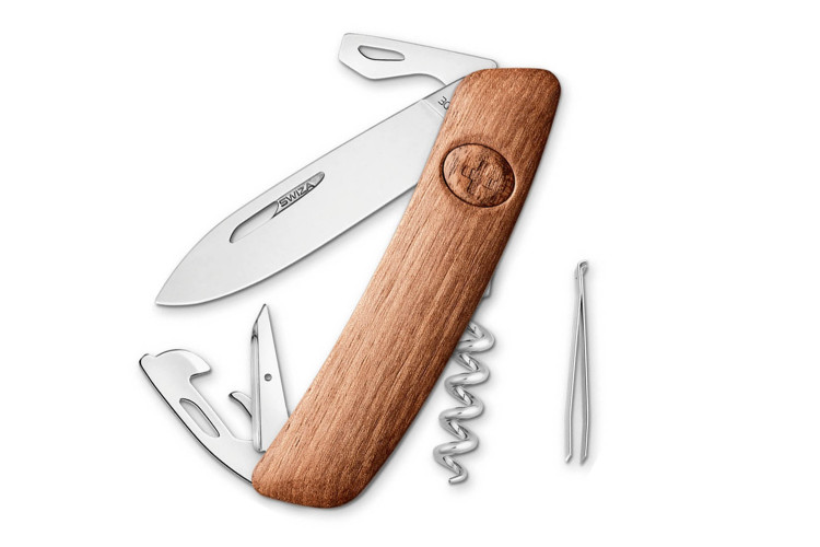 Couteau multifonction SWIZA D03 bois noyer 11 fonctions 95mm