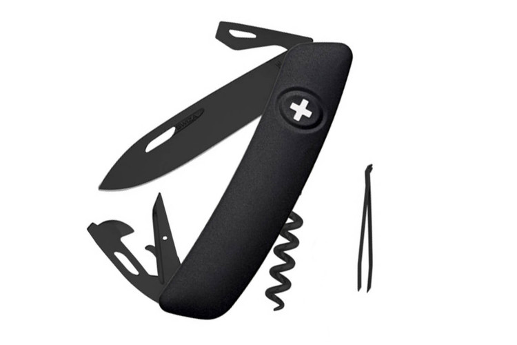 Couteau multifonction SWIZA D03 All black 11 fonctions 95mm