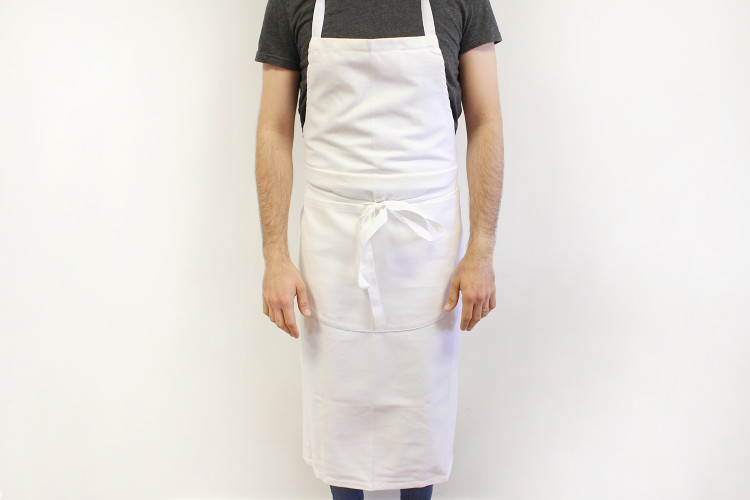 Tablier valet professionnel 100% coton blanc 100 x 100cm