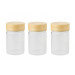 Set de 3 pots en verre Pebbly avec couvercle à vis en bambou - 75ml