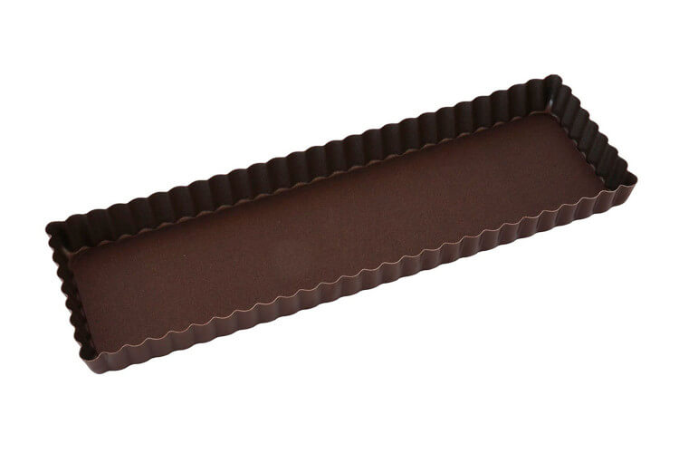 Moule à tarte maison cannelé rectangulaire Gobel avec fond fixe 35 x 11 x 2,5 cm