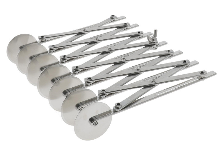 Rouleau multicoupe m&eacute;tal simple 7 roulettes lisses acier inox