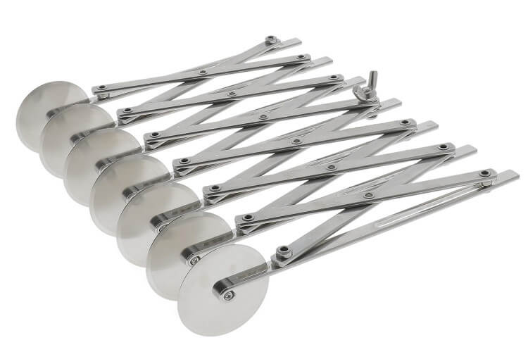 Rouleau multicoupe métal simple 7 roulettes lisses acier inox