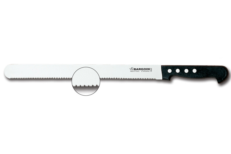 Couteau &agrave; p&acirc;t&eacute; cro&ucirc;te lame microdentel&eacute;e 33cm Classic 4 rivets Bargoin 