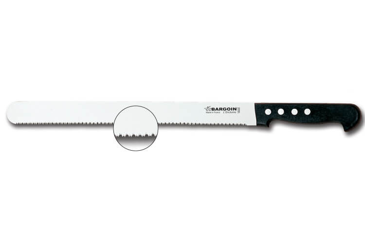 Couteau à pâté croûte lame microdentelée 33cm Classic 4 rivets Bargoin 