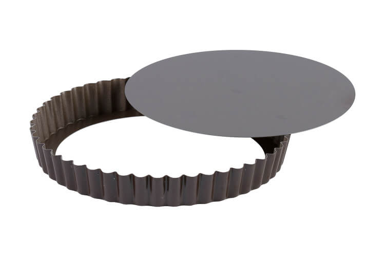 Tourtière ronde cannelée Gobel fond mobile - 7 tailles