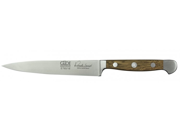Couteau &agrave; d&eacute;couper G&uuml;de Alpha Ch&ecirc;ne 16cm en acier forg&eacute; E765/16