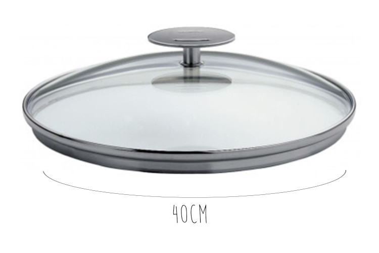 Couvercle en verre bomb&eacute; Cristel Platine