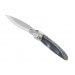 Couteau pliant K2.15M manche acier décor imprimé 3D jean 11,5cm