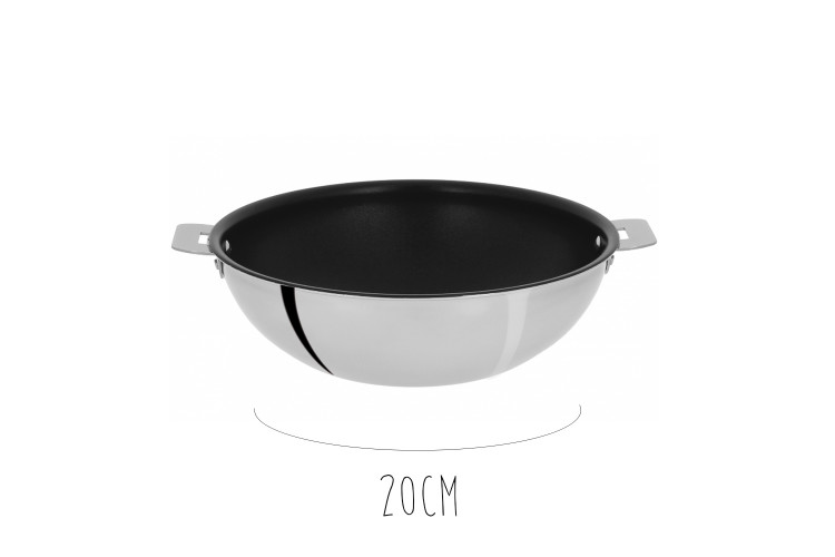 Wok inox antiadh&eacute;rent Cristel Casteline Amovible Exceliss