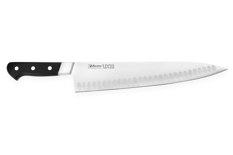 Couteau de chef japonais Misono UX10 alv&eacute;ol&eacute; 30cm