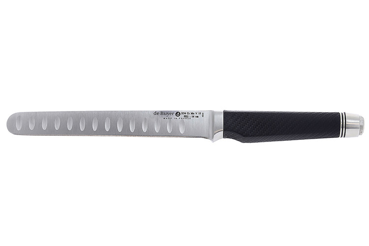 Couteau tranchelard alv&eacute;ol&eacute; flexible De Buyer FK2 16cm &eacute;quilibrage ajustable in&eacute;dit