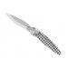 Couteau pliant K2.17M manche acier décor imprimé 3D pied de poule 11,5cm