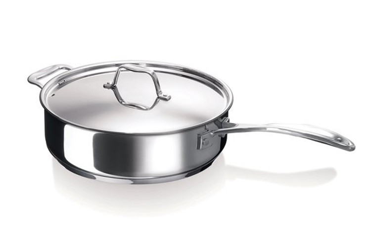 Sauteuse anti adh&eacute;sive Beka Chef en inox avec couvercle et contre poign&eacute;e 28cm