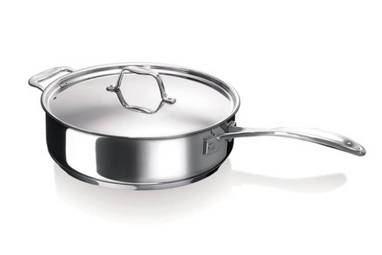 Sauteuse anti adhésive Beka Chef en inox avec couvercle et contre poignée 28cm