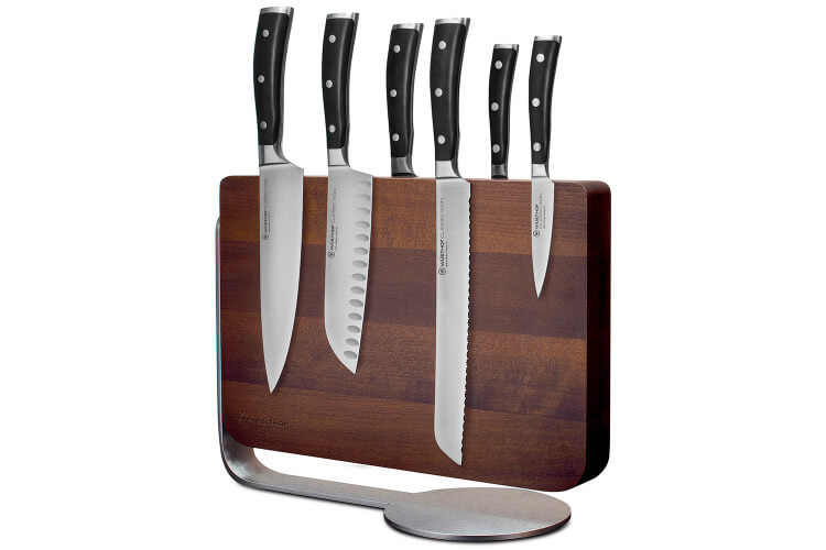 Bloc magnétique haut de gamme avec 6 couteaux Wusthof Classic Ikon forgés