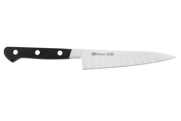 Couteau universel japonais Misono UX10 alv&eacute;ol&eacute; 13cm