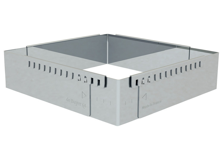 Cadre &agrave; entremets extensible rectangle De Buyer en inox