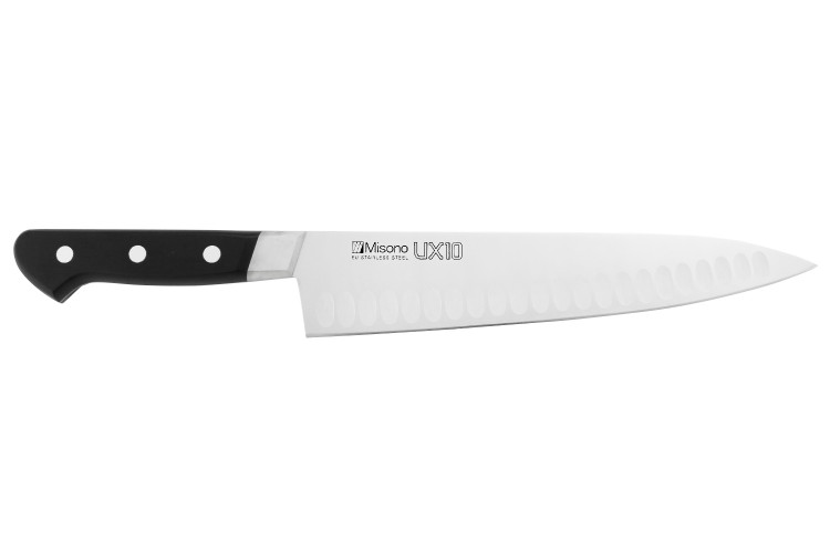 Couteau de chef japonais Misono alv&eacute;ol&eacute; UX10 24cm