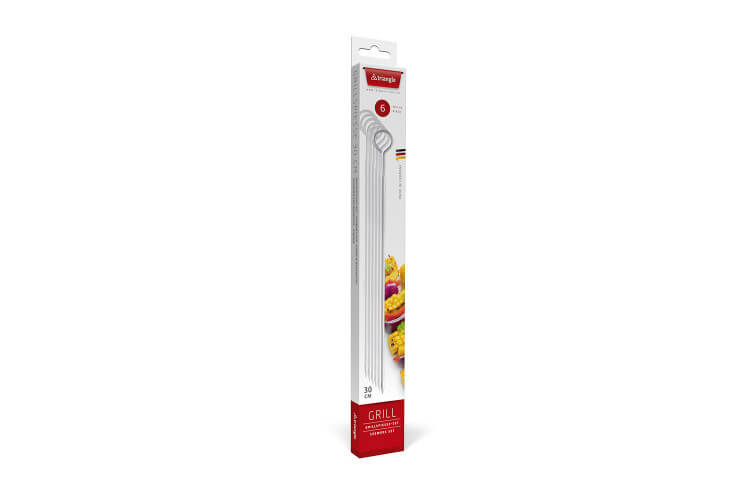 Set de 6 pics à brochettes Triangle en acier inoxydable 30cm