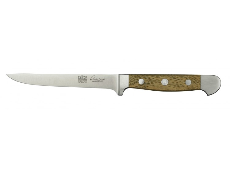 Couteau &agrave; d&eacute;sosser flexible G&uuml;de Alpha Ch&ecirc;ne 13cm en acier forg&eacute;